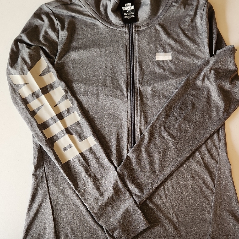 PINK Gray half Zip Athletic Design